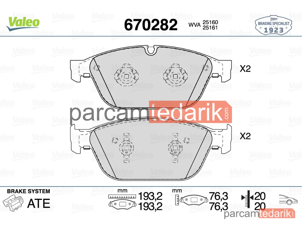 670282 | Fren Balatası — Audi A8 D4, Audi Q5, Audi A8 D5